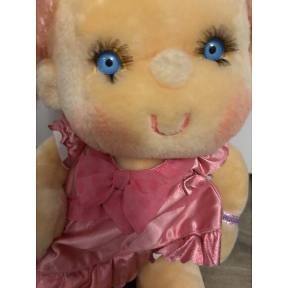 VTG. Kenner 1985 HUGGA BUNCH 17" HUGGINS Doll Curly Pink Hair Blue Eyes Plush - Picture 2 of 11